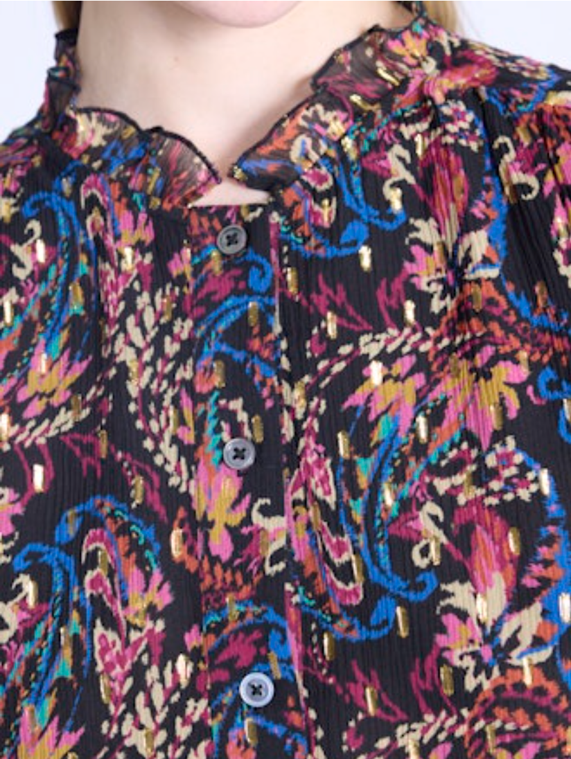CHILA FLOWER LUREX BLOUSE