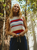 TIE BACK STRIPE TANK SWEATER