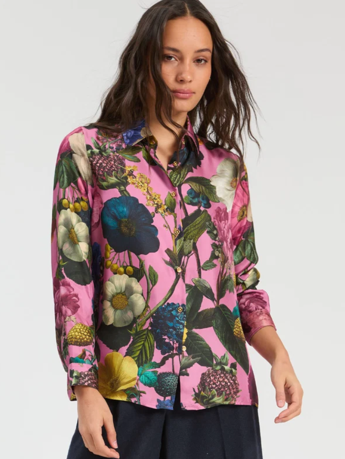 FLORAL SILK BLOUSE