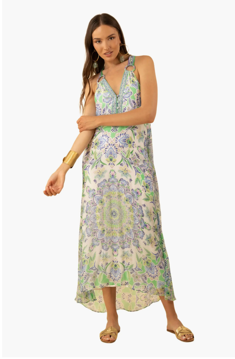 RIVAL CHIFFON MAXI HALTER DRESS