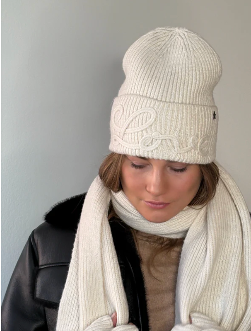KNIT LOVE EMBROIDERED HAT