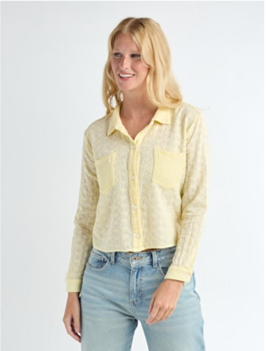 EYELET LONG SLEEVE BLOUSE