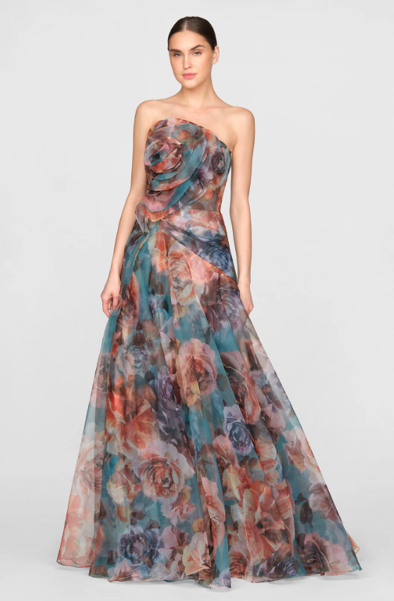 IONA ROSETTE DRAPED GOWN