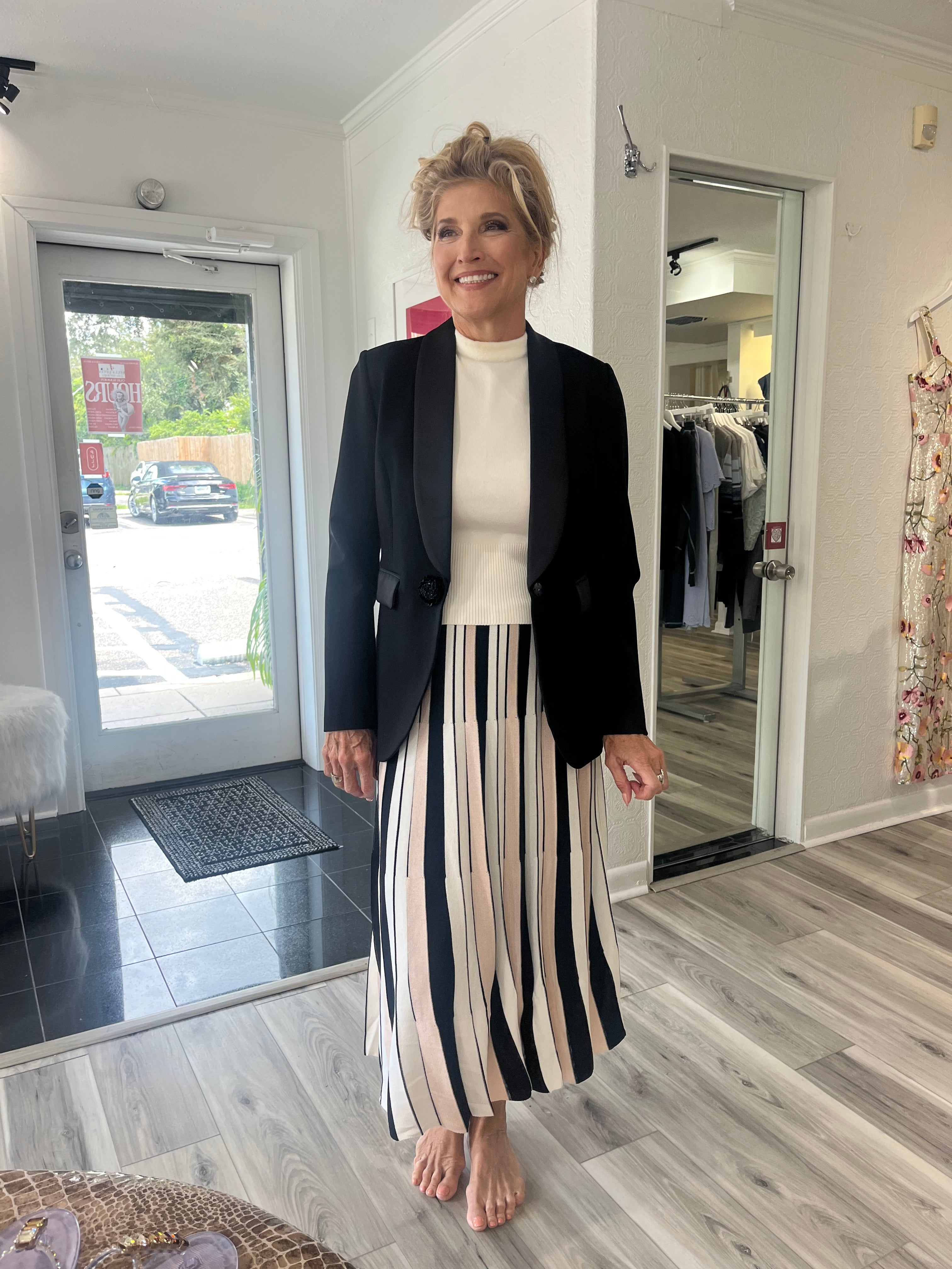 NOLITA MIDI STRIPE SKIRT