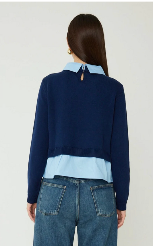 LEILA SWEATER WITH GOLD BUTTON