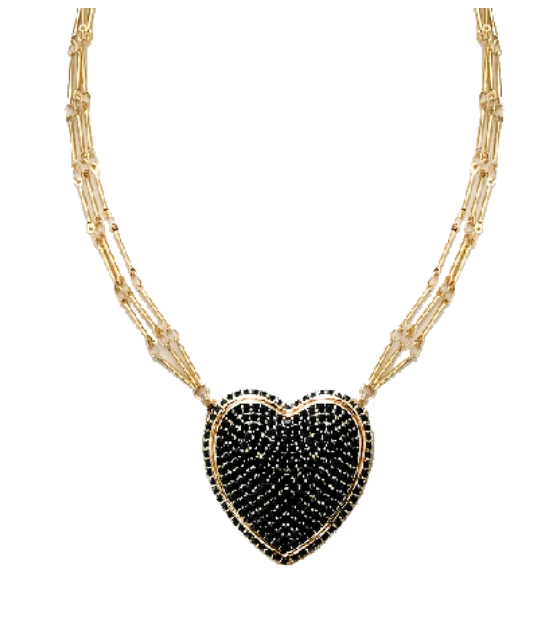 CHAINED PAVE HEART NECKLACE