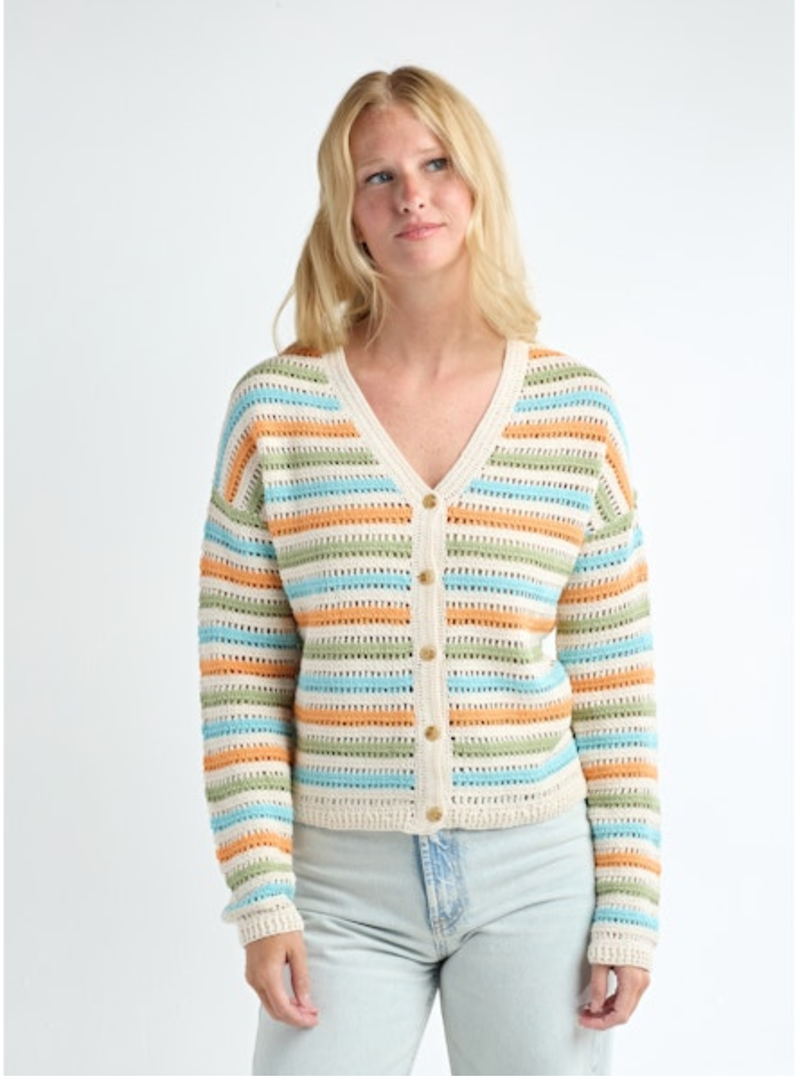 CROCHET STRIPE CARDIGAN