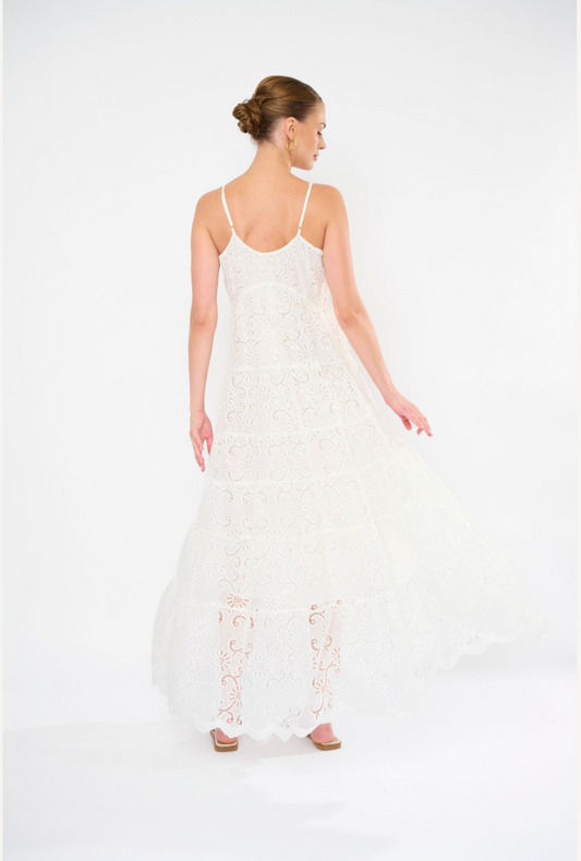 DAVIE DRESS EYELET MAXI