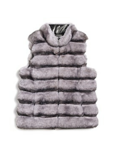 FAUX RABBIT REVERSIBLE VEST