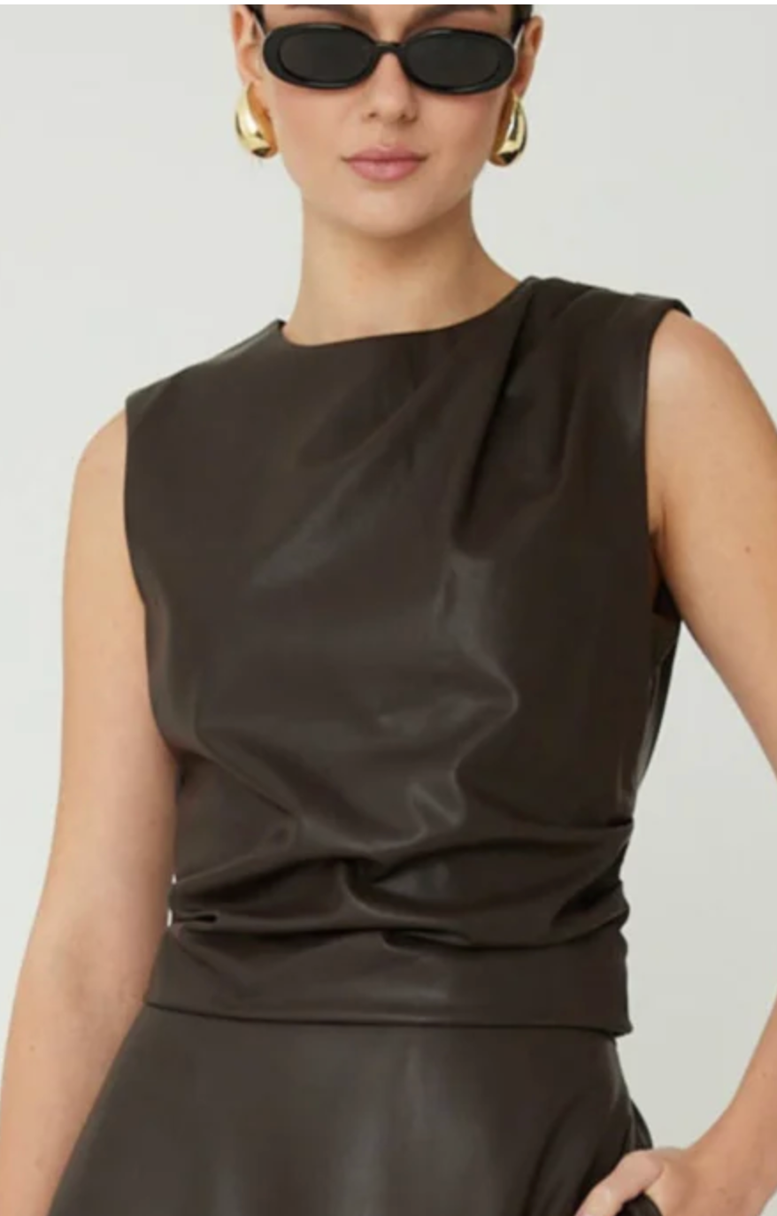 MINA VEGAN LEATHER TOP