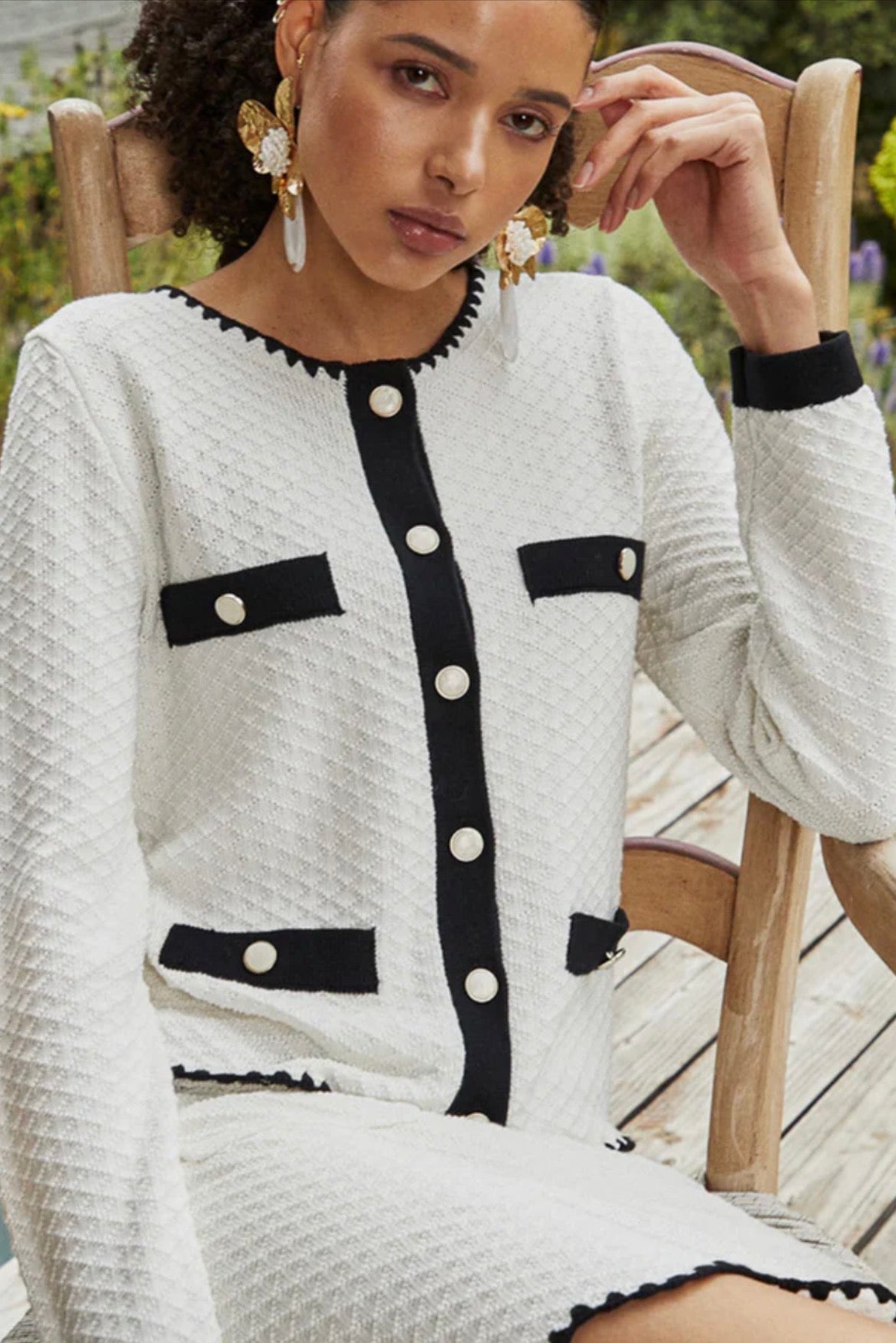 BEVIN DIAMOND SWEATER JACKET SET