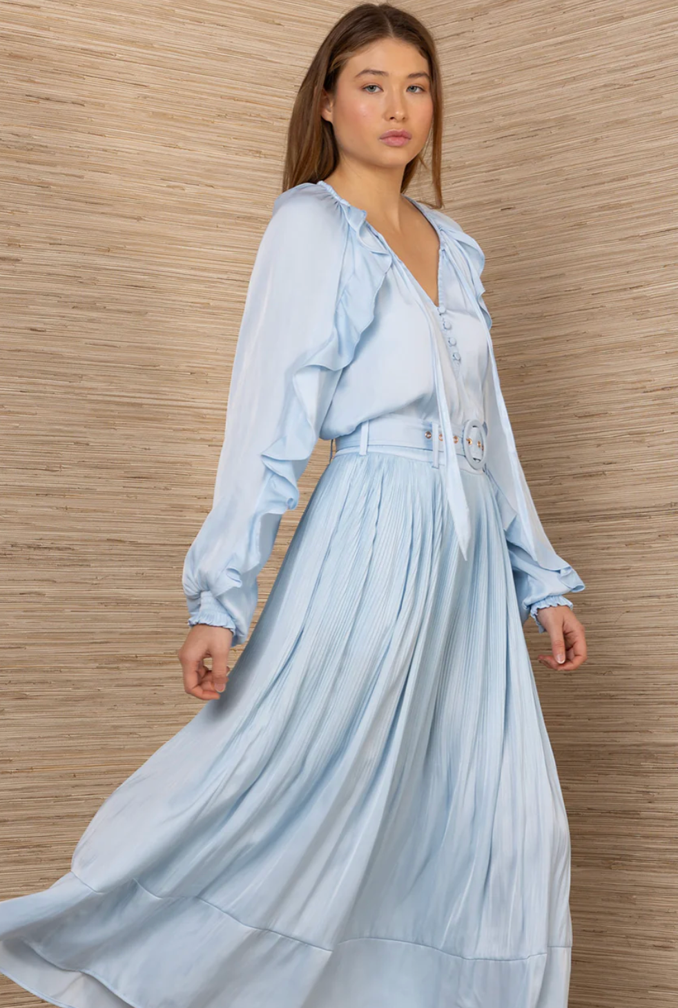 THEODOSIA SOLID CHARMEUSE SKIRT