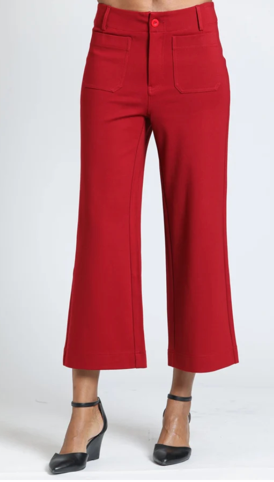 PONTE WIDE LEG PANT WITH PATCH POCKET