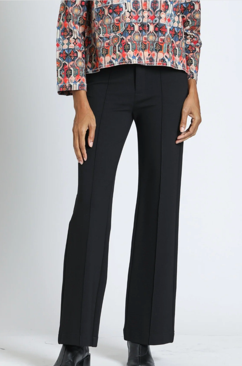 FULL LENGTH PONTE WIDE LEG PATCH POCKET PANT