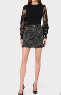ETTA COMBO SWEATER WITH LACE SLEEVE