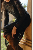 HESTER LEATHER AND LACE DRESS