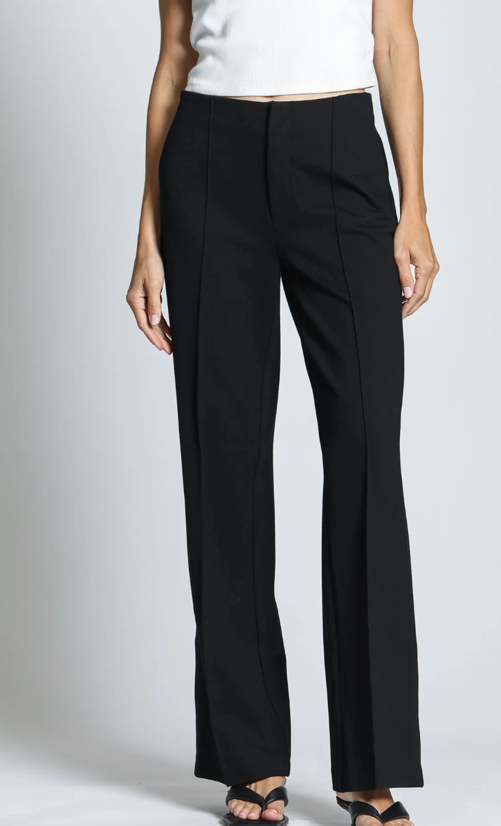 FULL LENGTH PONTE WIDE LEG PATCH POCKET PANT