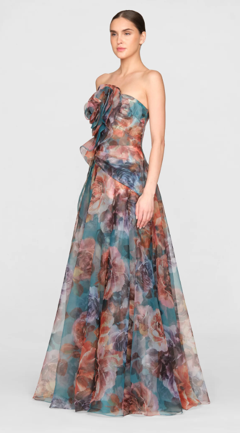 IONA ROSETTE DRAPED GOWN