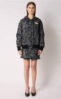 VESTE BOMBER CAPUCHE TWEED