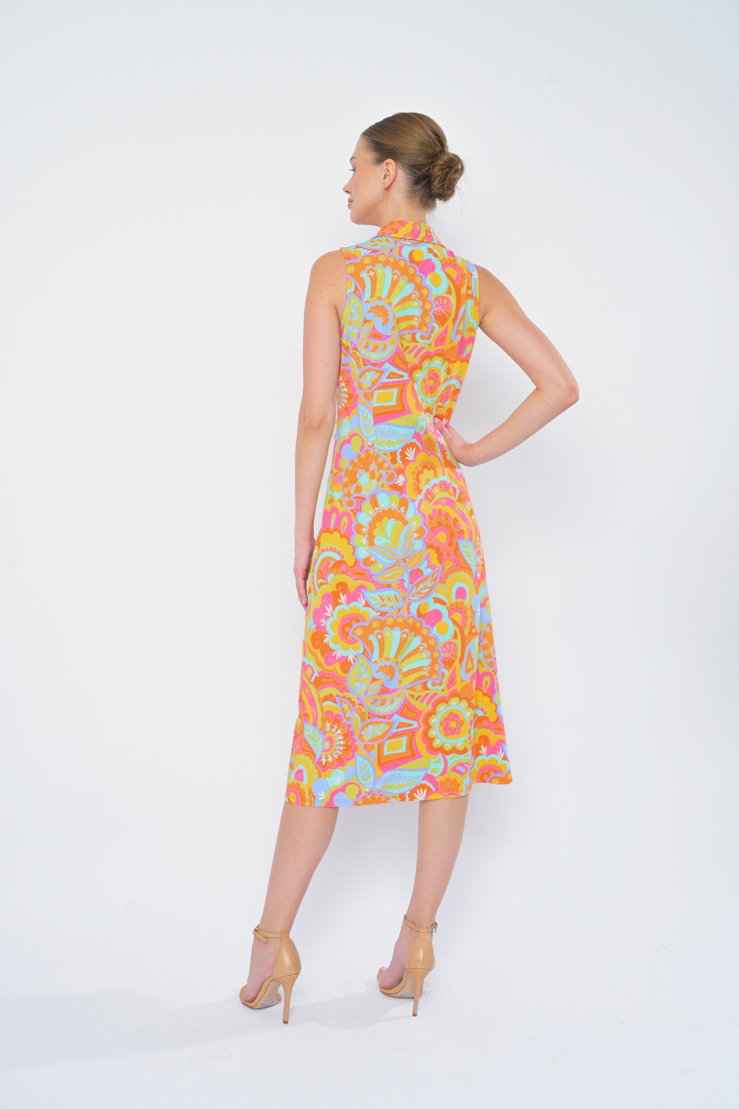 ADRIANNE DRESS BUTTON UP SLEEVELESS