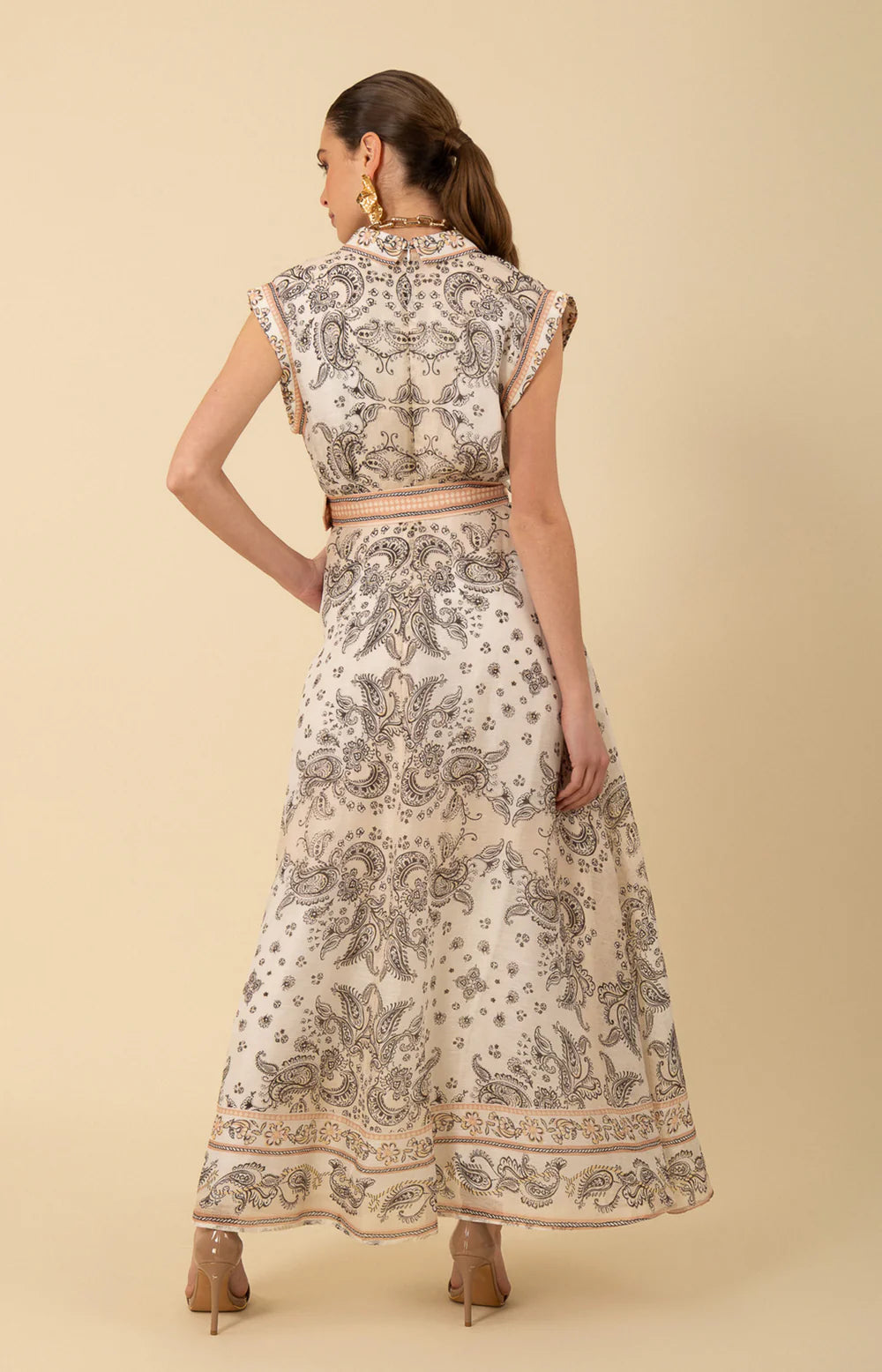 HOLLAND ORGANZA BELTED MAXI DRESS