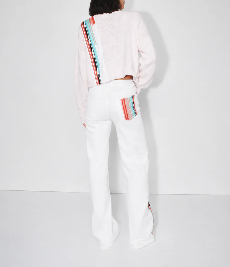 OMAR JEANS WITH SIDE APPLIQUE DETAIL