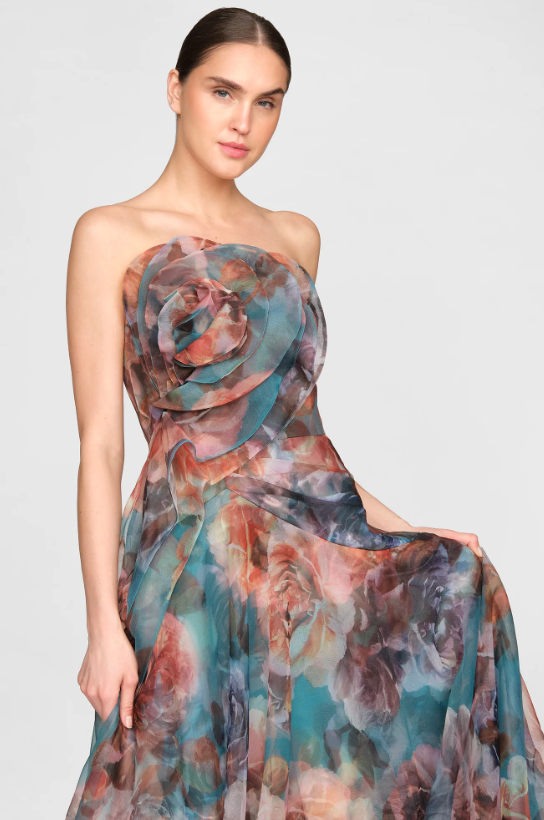 IONA ROSETTE DRAPED GOWN