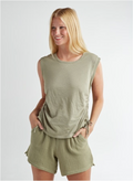 TIE SIDE SLEEVELESS COTTON TANK