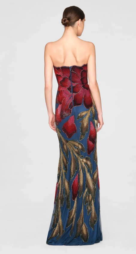 MARIE STRAPLESS BEADED GOWN