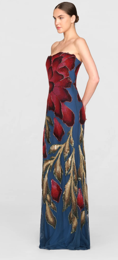 MARIE STRAPLESS BEADED GOWN