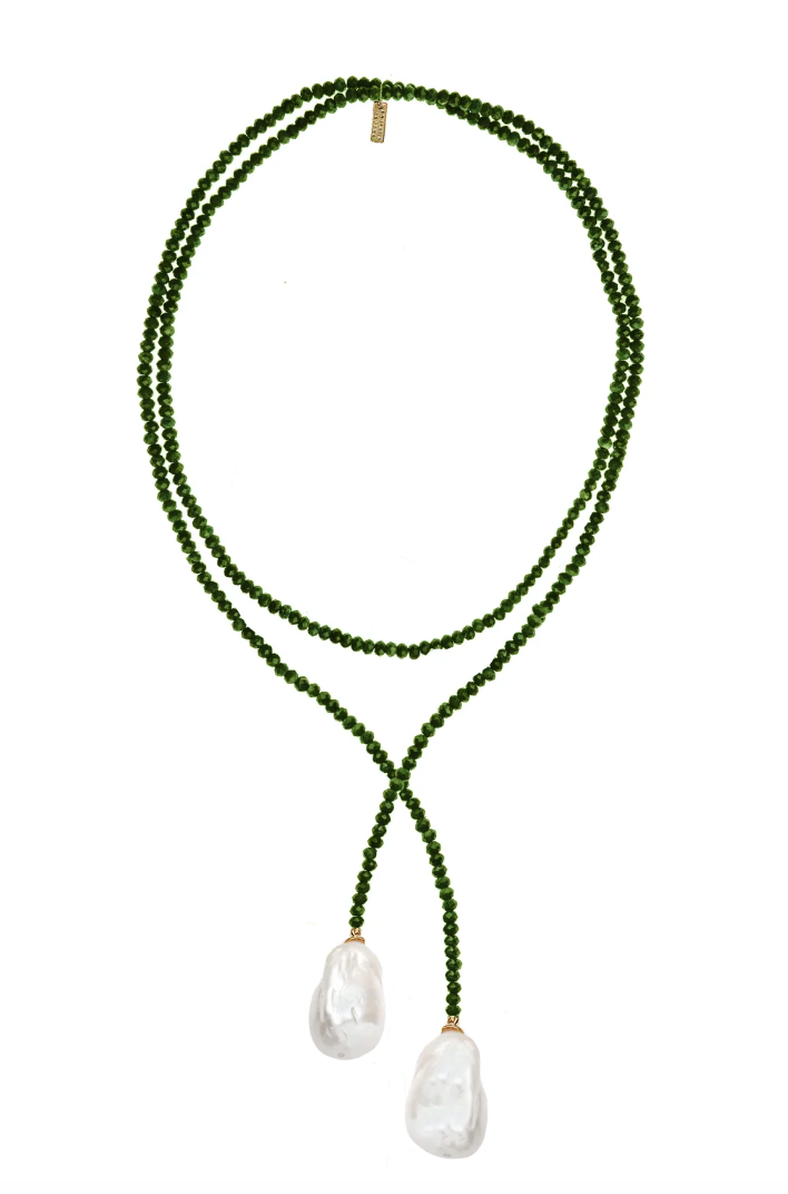 BEADED BAROQUE WRAP NECKLACE