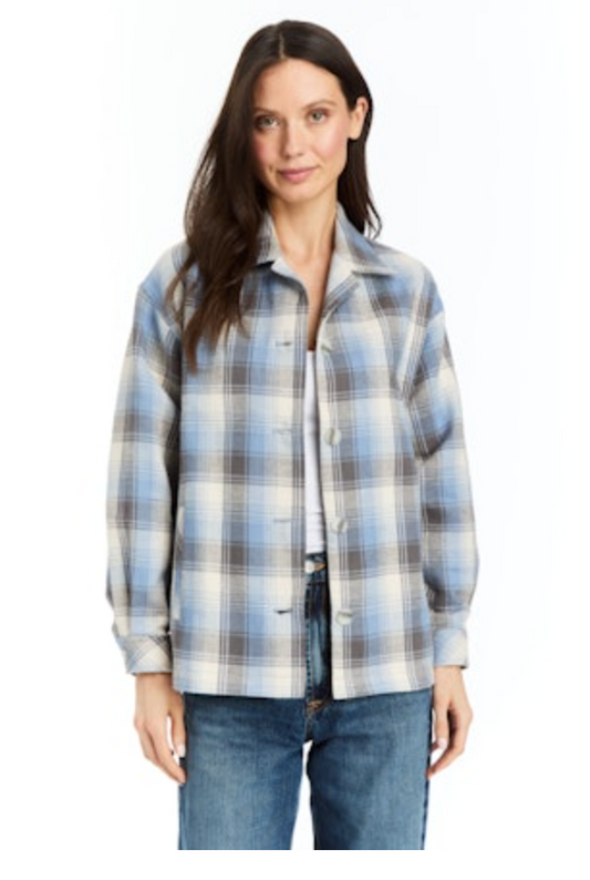 PEYTON COTTON PLAID CAR COAT