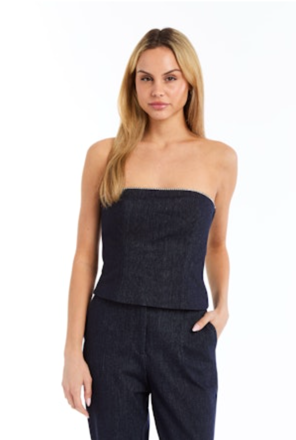JERI STRAPLESS DENIM TOP