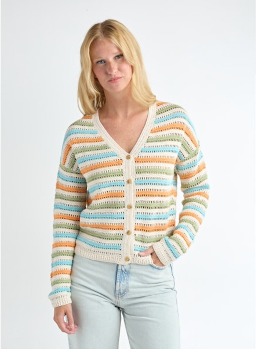 CROCHET STRIPE CARDIGAN