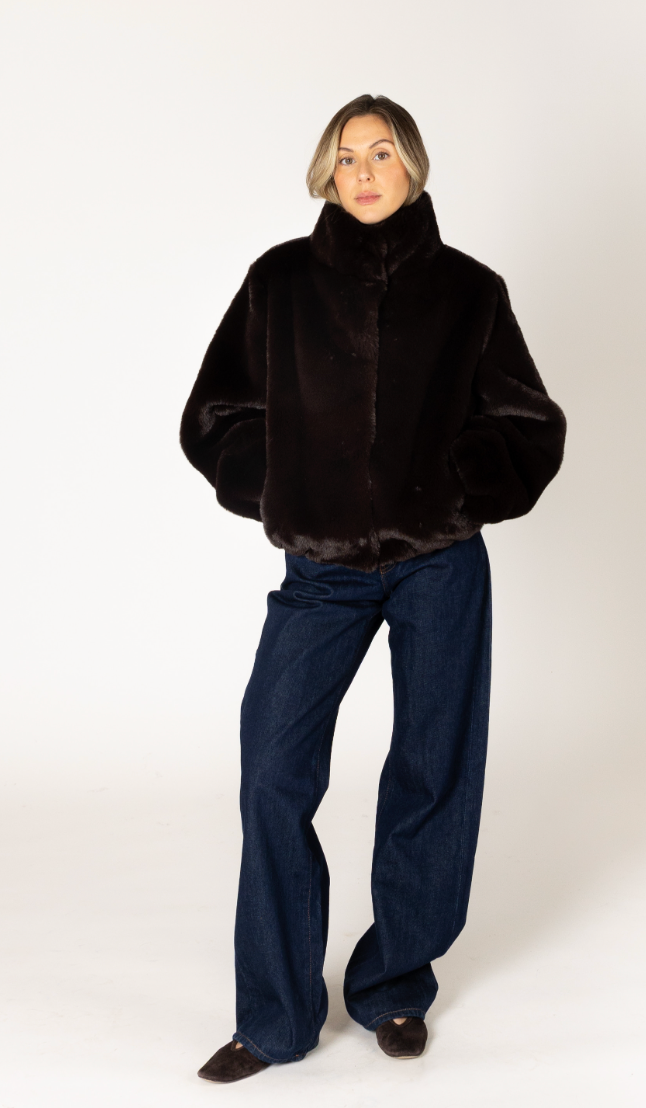 KENDRA FAUX FUR SHORT COAT
