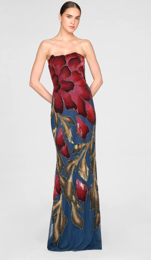 MARIE STRAPLESS BEADED GOWN