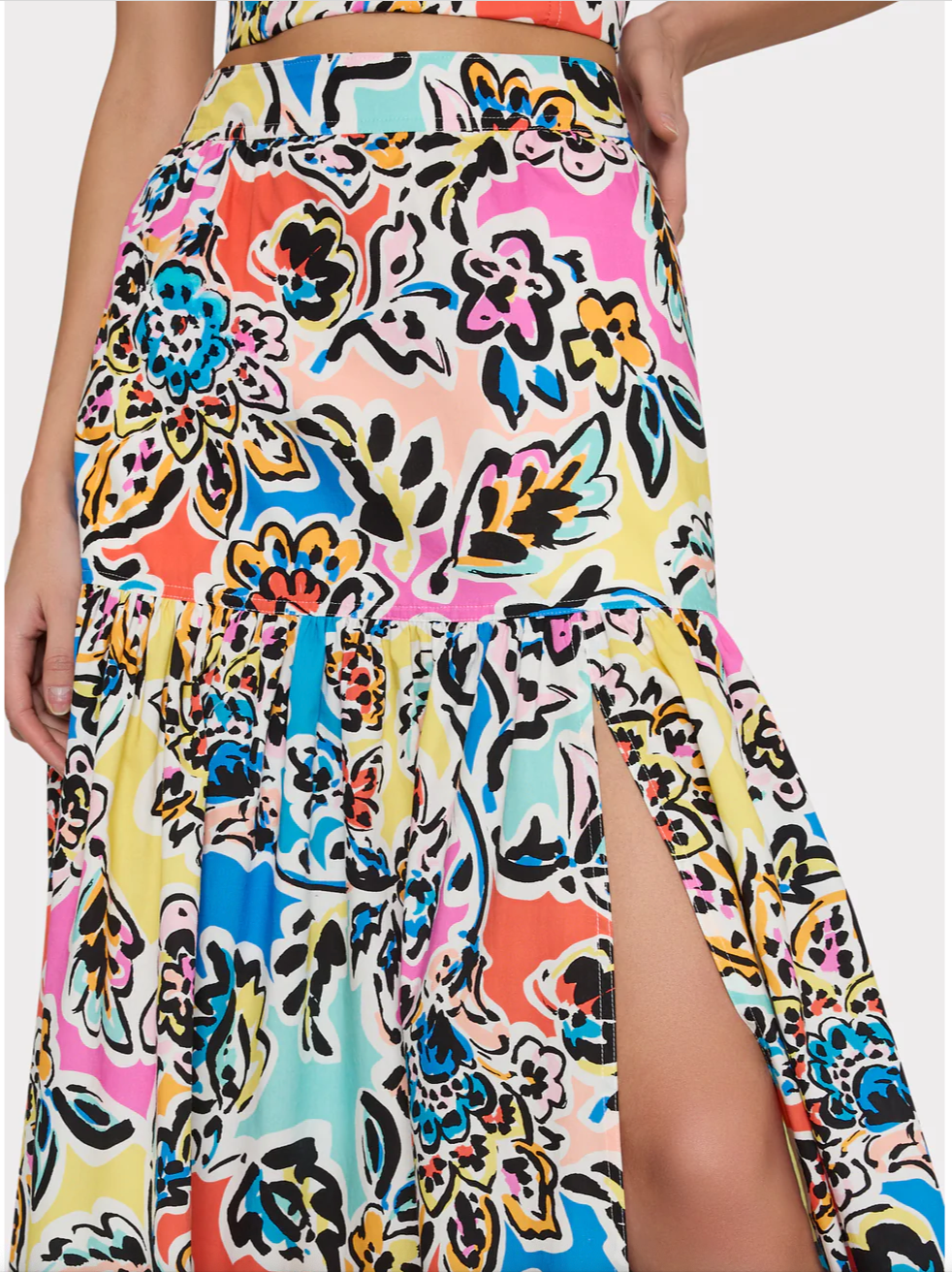 NOVI RAINBOW OASIS POPLIN MAXI SKIRT