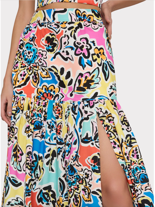 NOVI RAINBOW OASIS POPLIN MAXI SKIRT