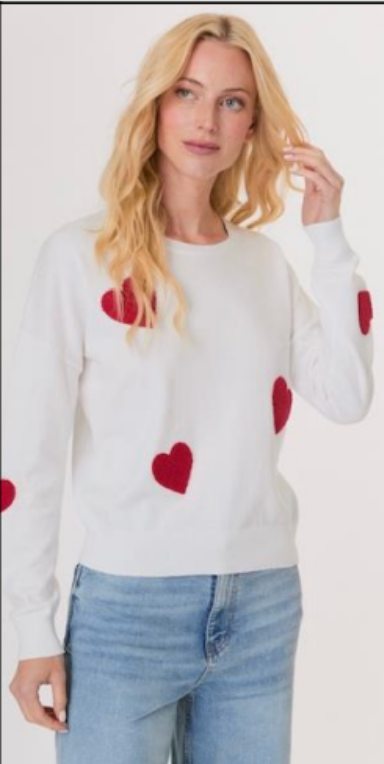 ALL OVER HEARTS SWEATER