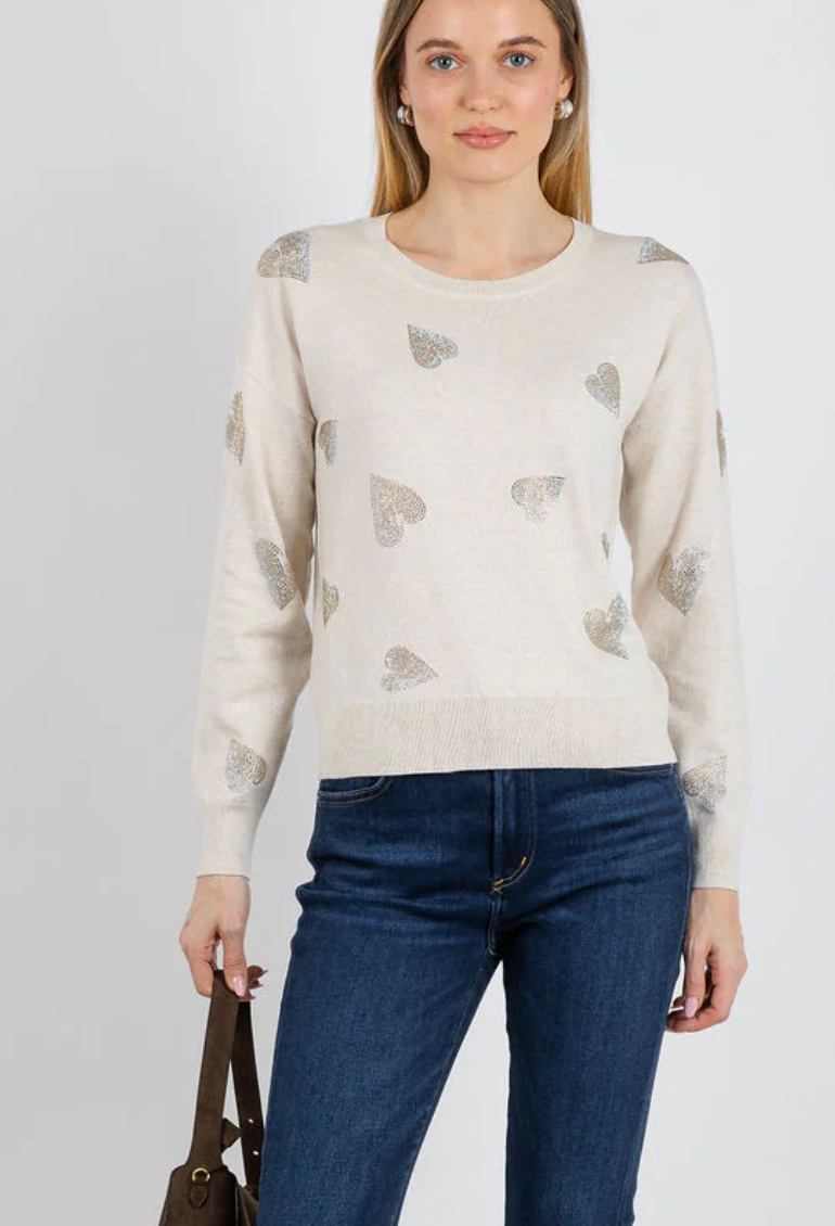 GLITTER HEART SWEATER