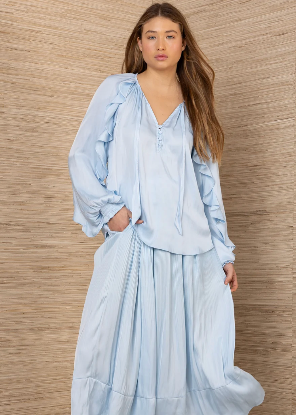 THEODOSIA SOLID CHARMEUSE SKIRT