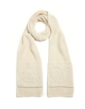 KNIT EMBROIDERED LOVE POCKET SCARF