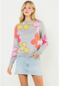 COLORBLOCK FLOWERS SWEATER