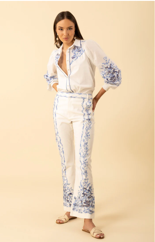 KAI EMBROIDERY FLARE PANT