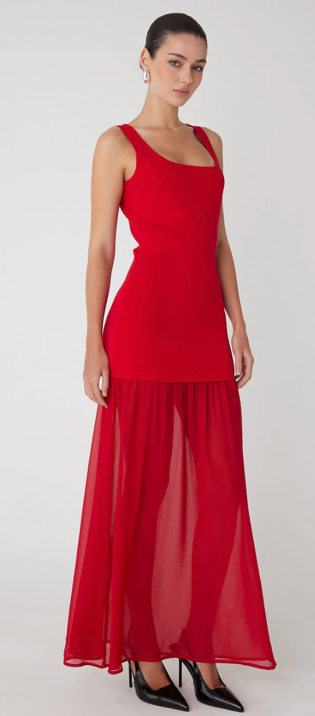 LUCILLA SHEER LONG DRESS