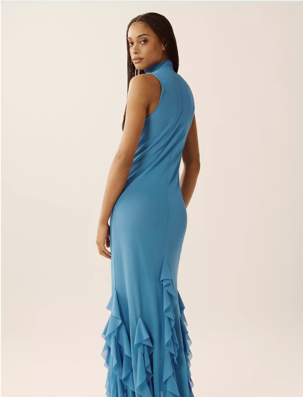 ANETA LONG DRESS WITH RUFFLE HEM