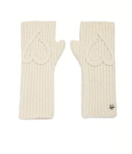 FINGERLESS HEART KNIT GLOVES