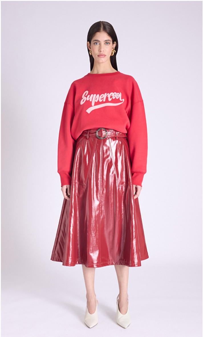 JANESSA VEGAN LEATHER SKIRT